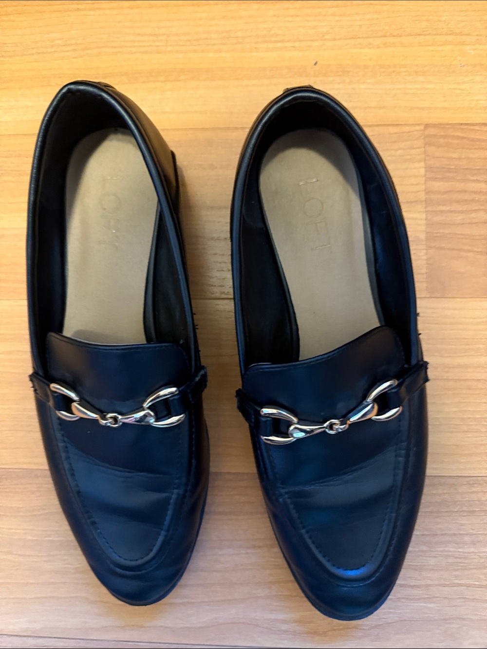 Loft Black Leather women’s Bit Loafers